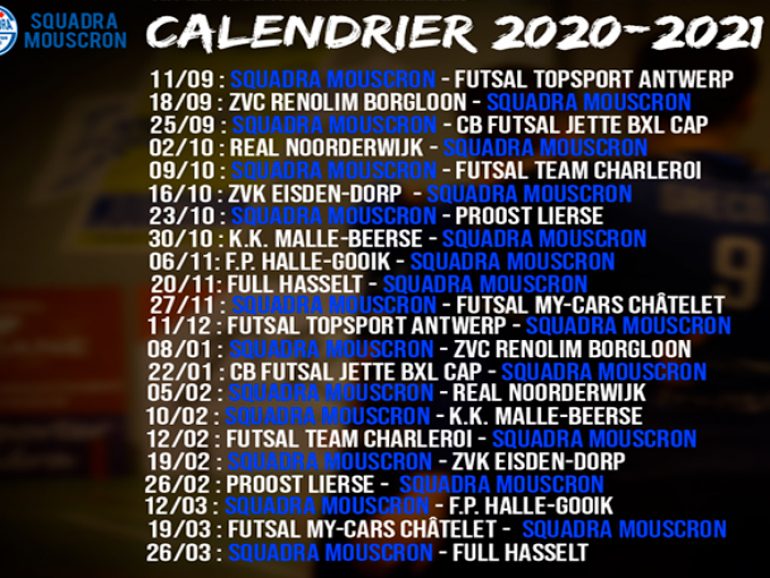 Le calendrier de la prochaine saison est sorti